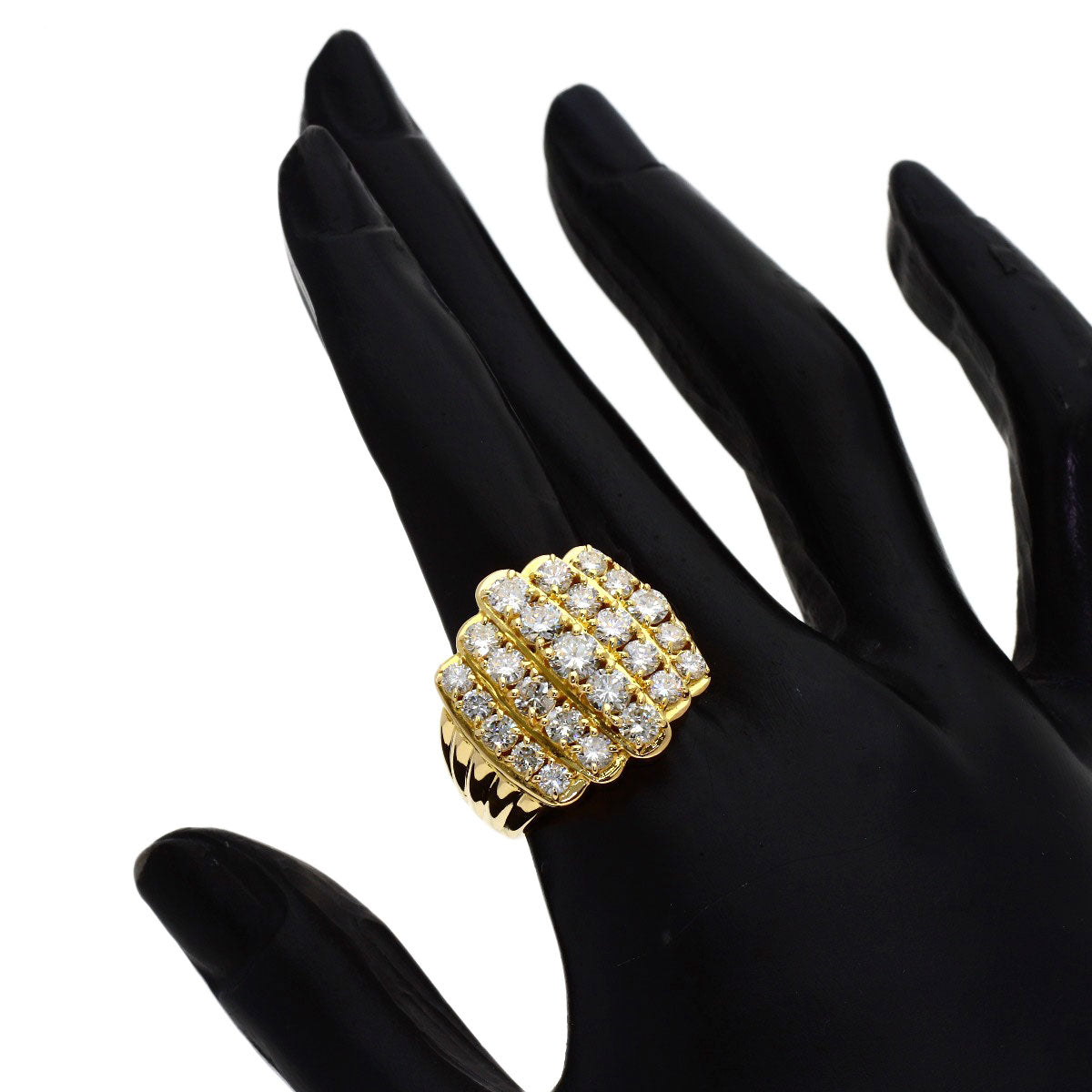 3ct Diamond Ring K18 Yellow Gold 11.33g　Ladies