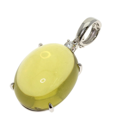 38.71ct Yellow Quartz Diamond Pendant top Platinum PT900 14.18g　Ladies
