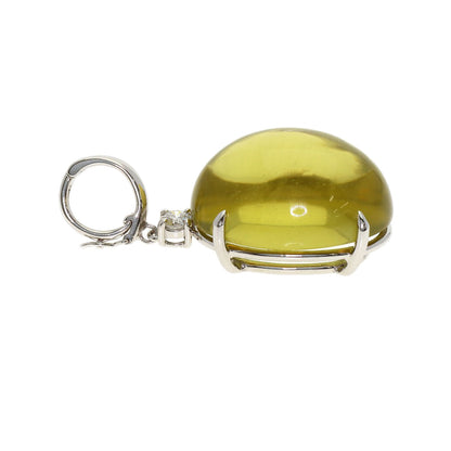 38.71ct Yellow Quartz Diamond Pendant top Platinum PT900 14.18g　Ladies