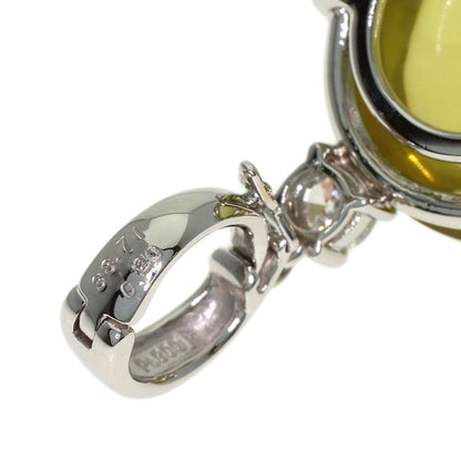 38.71ct Yellow Quartz Diamond Pendant top Platinum PT900 14.18g　Ladies