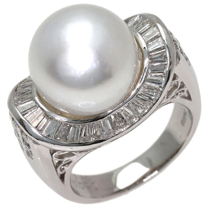Pearl Pearl Diamond Ring Platinum PT900 18.5g　Ladies