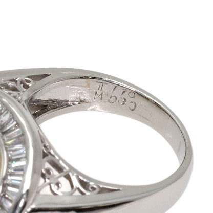 Pearl Pearl Diamond Ring Platinum PT900 18.5g　Ladies