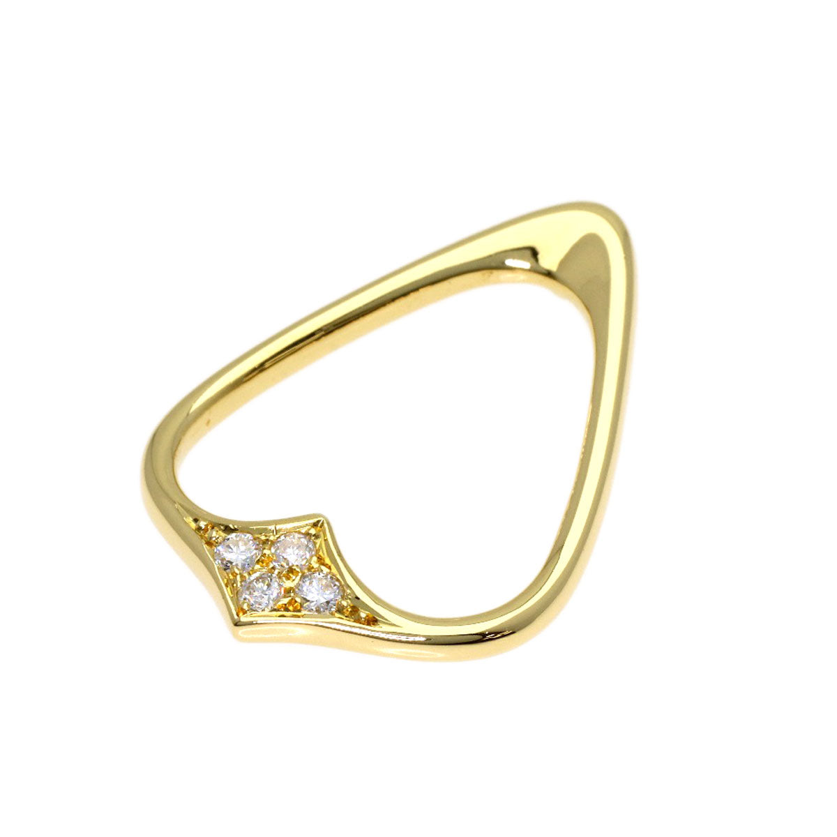 MIKIMOTO Diamond Pendant top K18 Yellow Gold Ladies [Used]