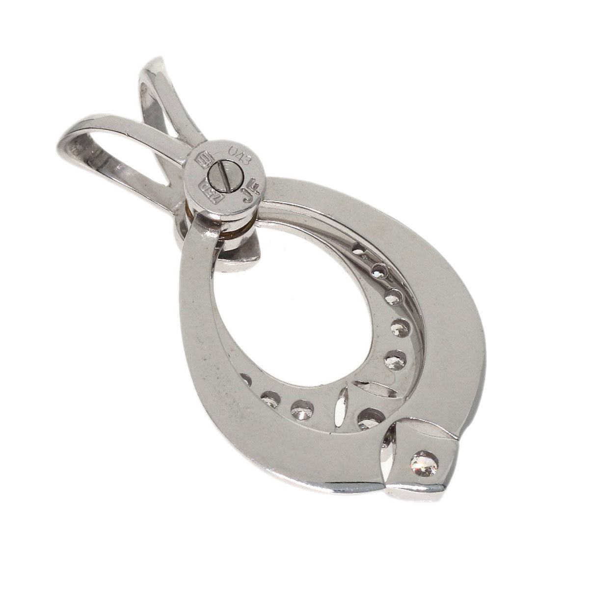 WALTHAM swing diamond Pendant top K18 White Gold Ladies [Used]