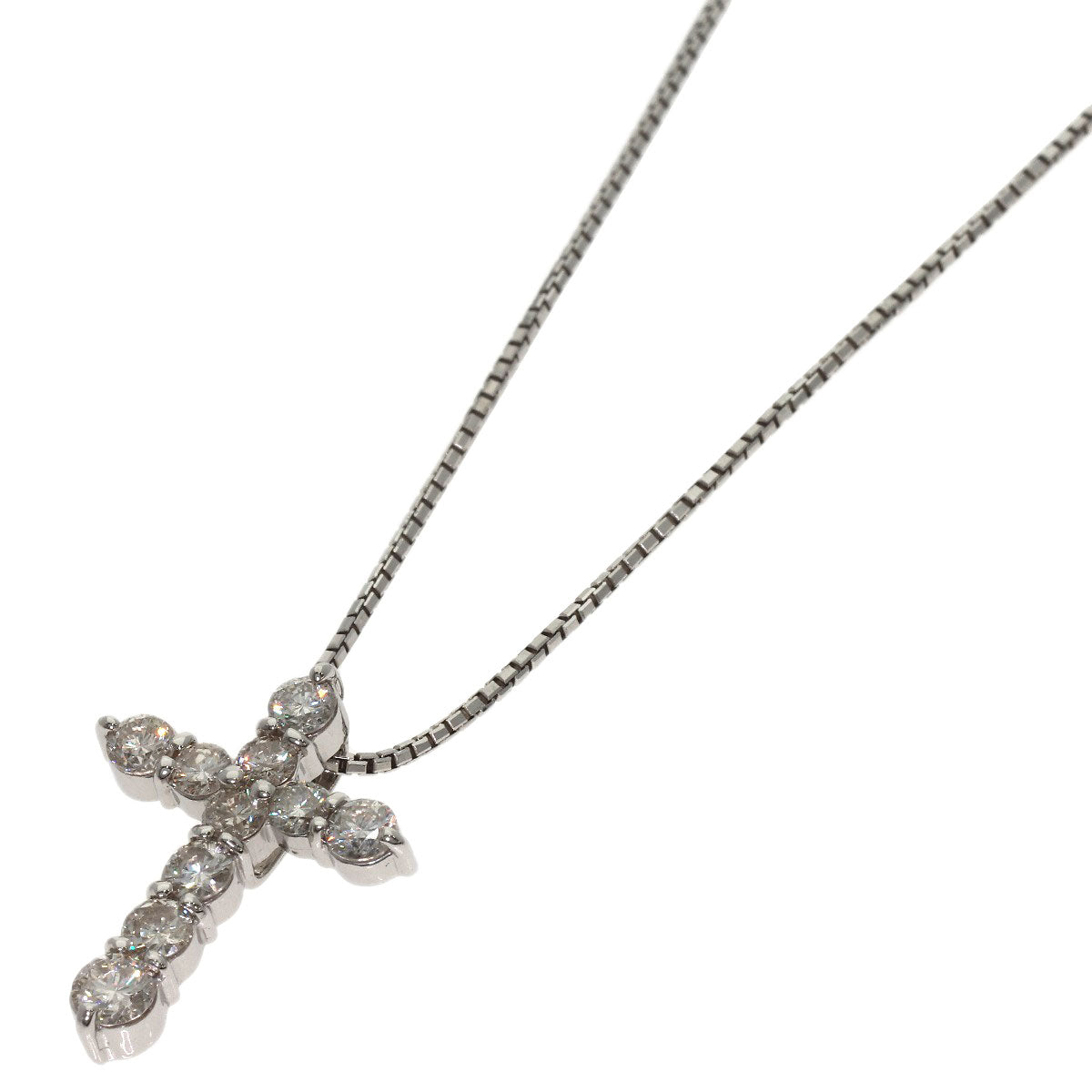 1ct Cross diamond Necklace Platinum PT850 PT900 7.1g　Ladies
