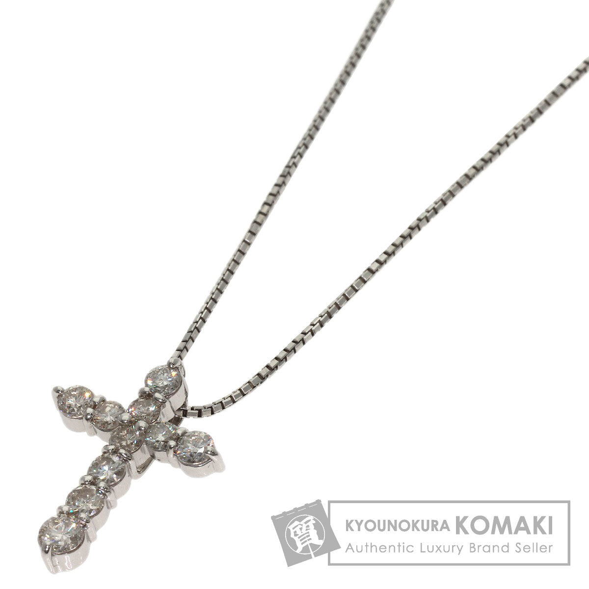 1ct Cross diamond Necklace Platinum PT850 PT900 7.1g　Ladies