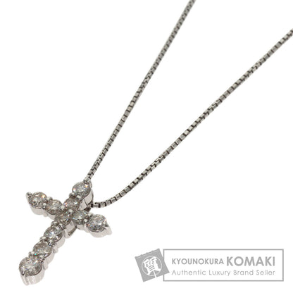 1ct Cross diamond Necklace Platinum PT850 PT900 7.1g　Ladies