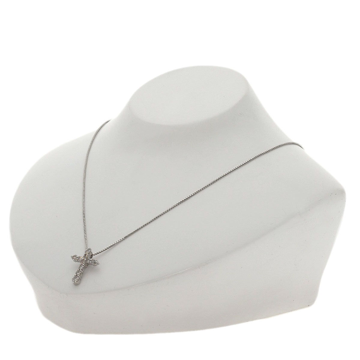 1ct Cross diamond Necklace Platinum PT850 PT900 7.1g　Ladies