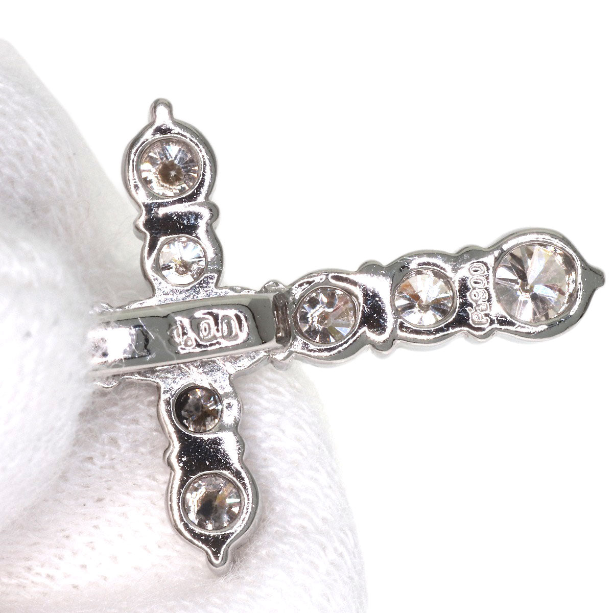 1ct Cross diamond Necklace Platinum PT850 PT900 7.1g　Ladies