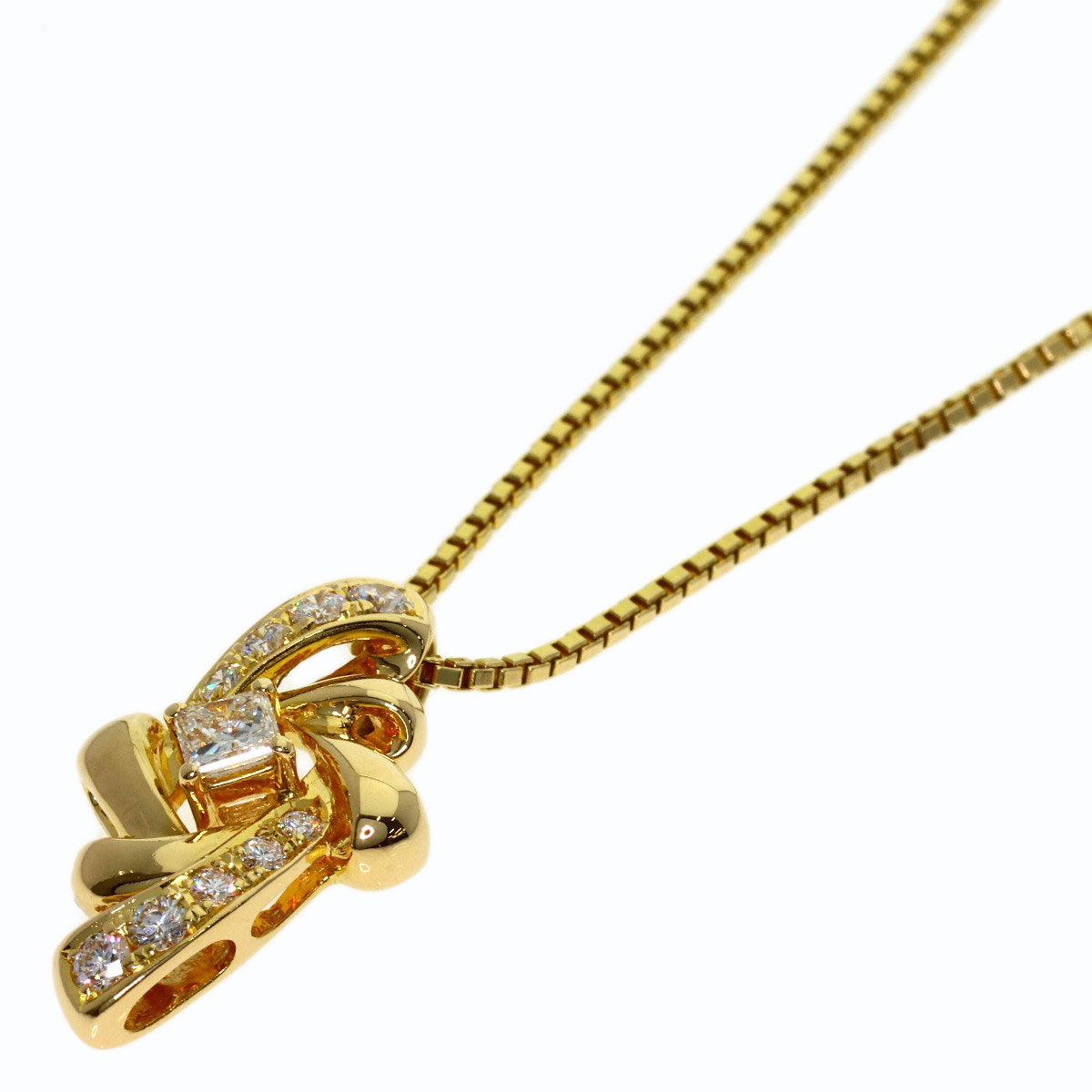 POLA Diamond Necklace K18 Yellow Gold Ladies [Used]