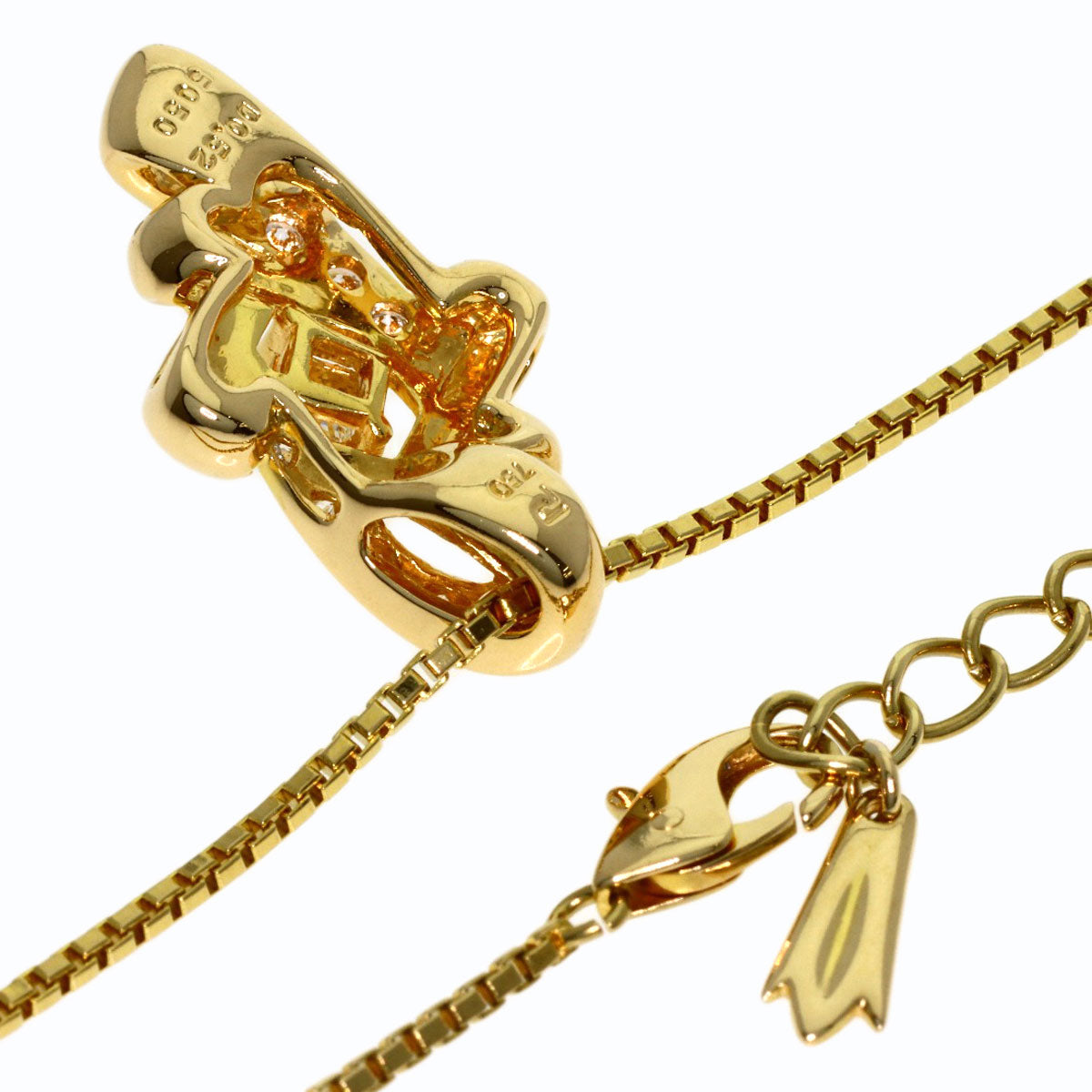 POLA Diamond Necklace K18 Yellow Gold Ladies [Used]