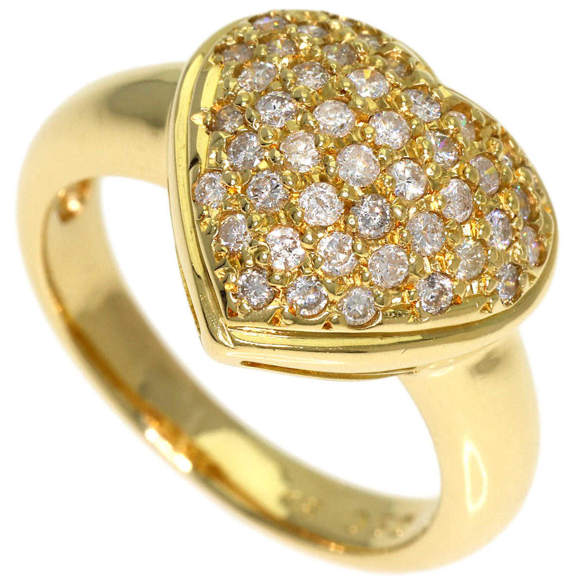 0.5ct Diamond heart motif Ring K18 Yellow Gold 5.6g　Ladies