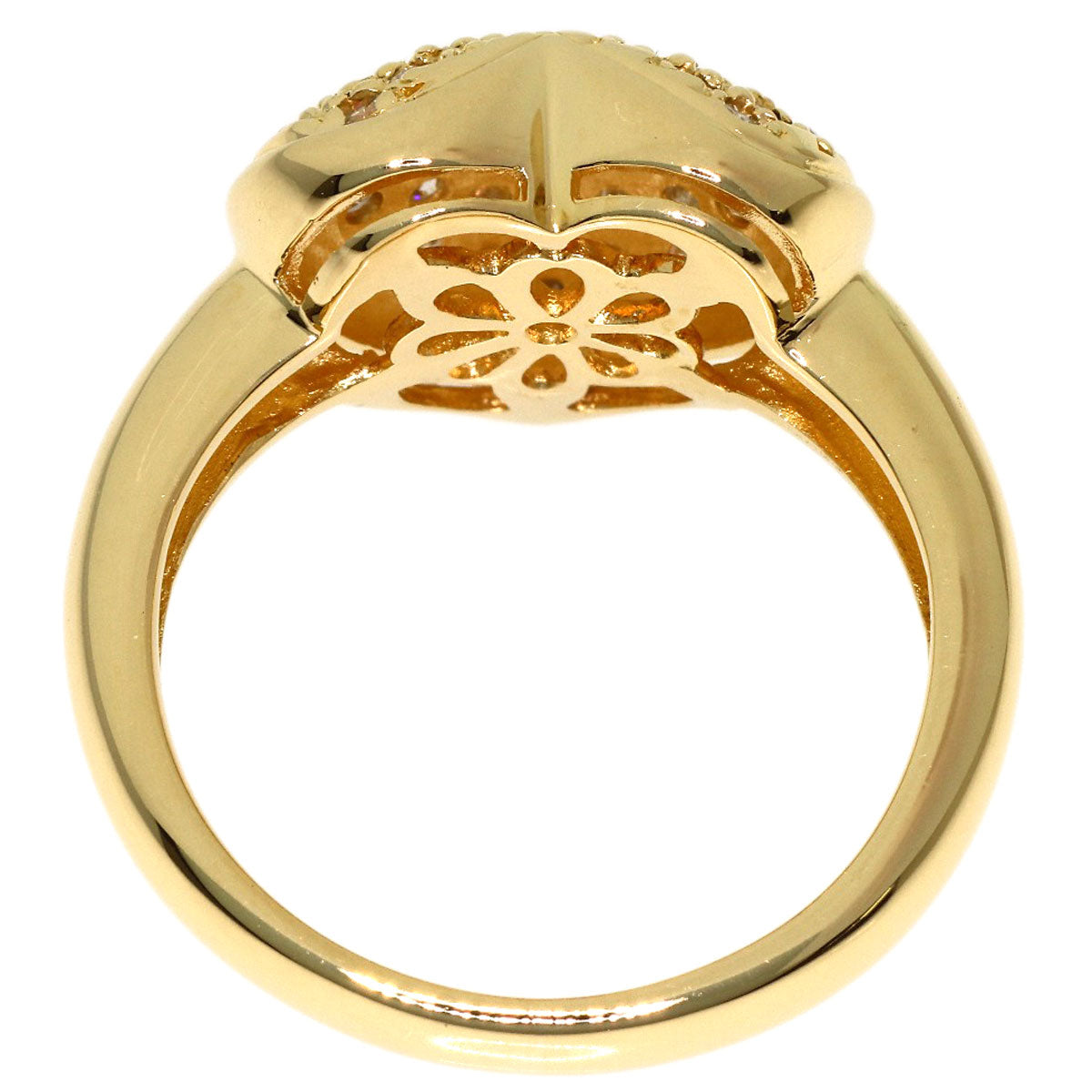 0.5ct Diamond heart motif Ring K18 Yellow Gold 5.6g　Ladies