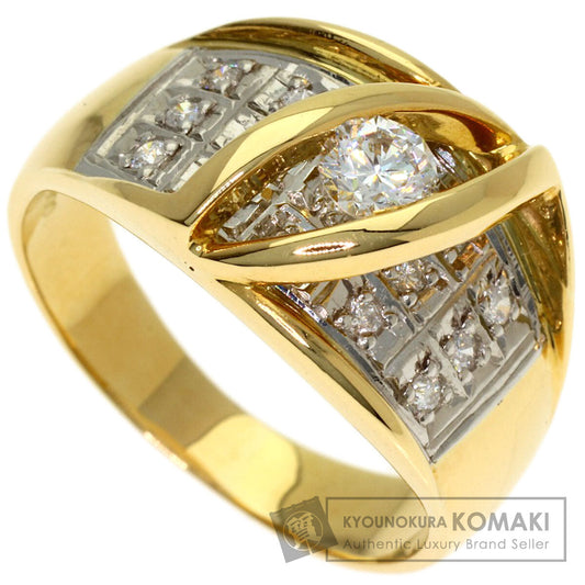 0.25ct Diamond Ring K18 Yellow Gold PT900 6.9g　Ladies