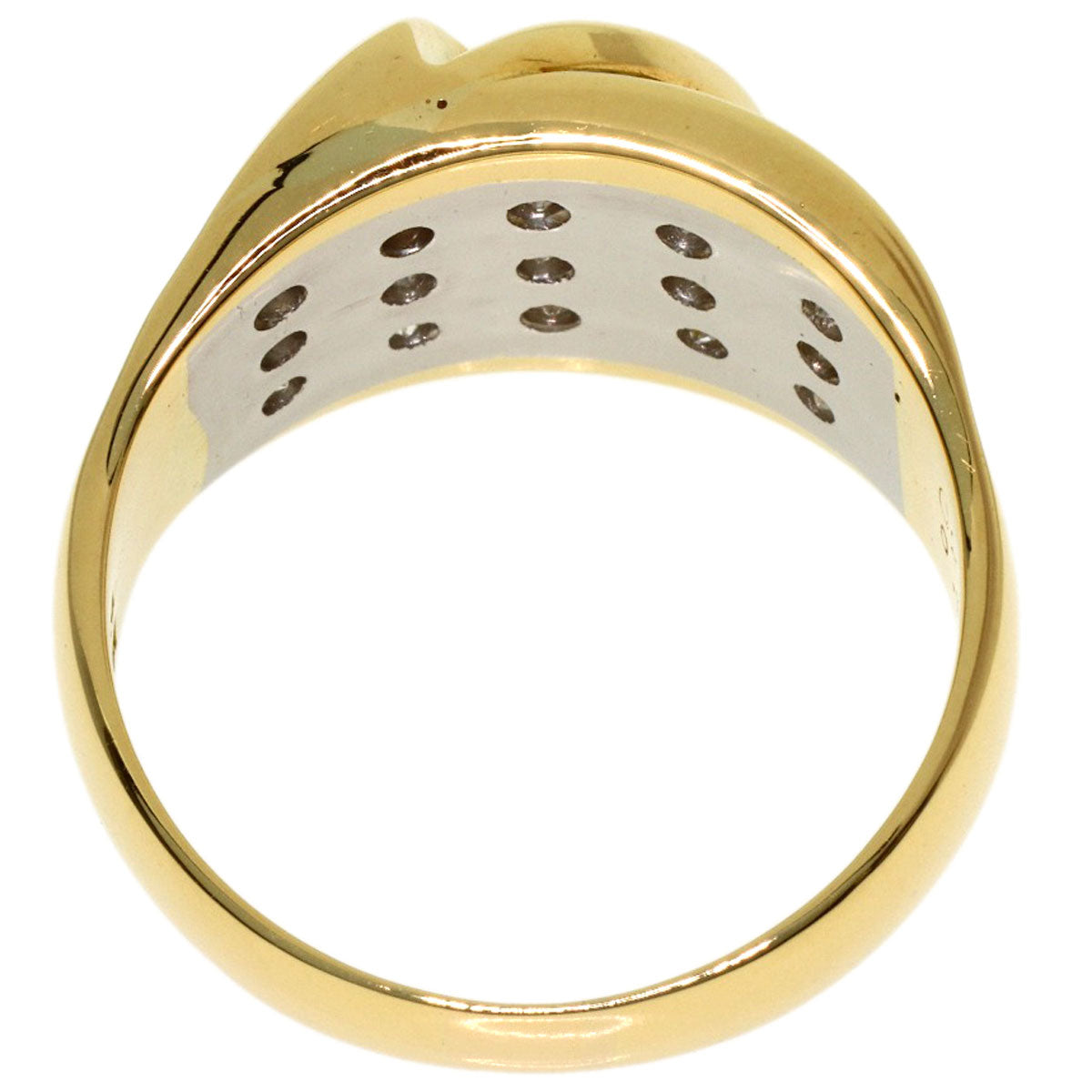 0.25ct Diamond Ring K18 Yellow Gold PT900 6.9g　Ladies