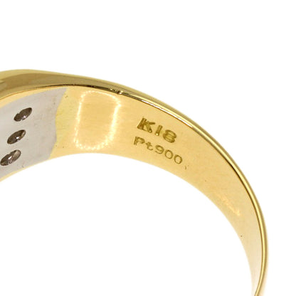 0.25ct Diamond Ring K18 Yellow Gold PT900 6.9g　Ladies