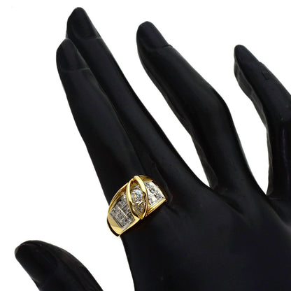 0.25ct Diamond Ring K18 Yellow Gold PT900 6.9g　Ladies