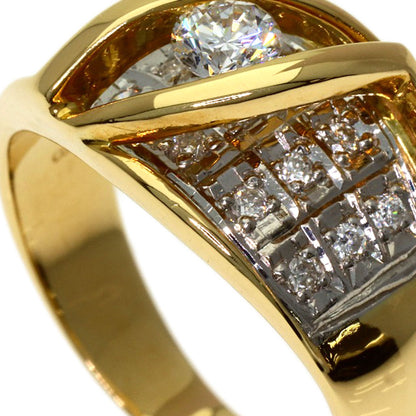0.25ct Diamond Ring K18 Yellow Gold PT900 6.9g　Ladies