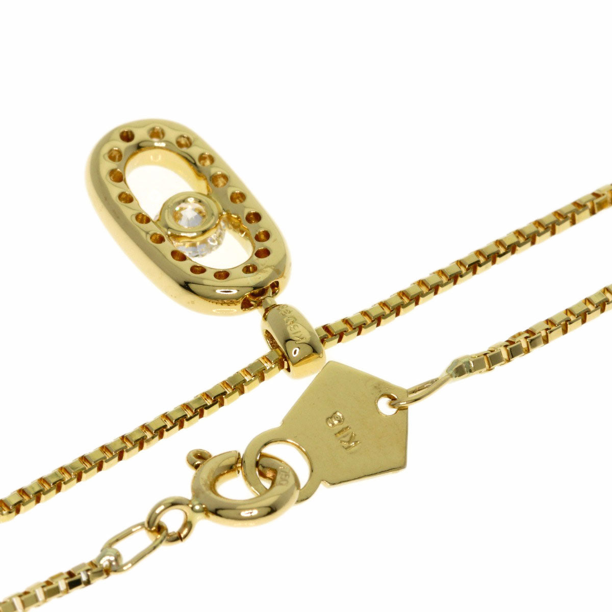 star sand Diamond Necklace K18 Yellow Gold Ladies [Used]
