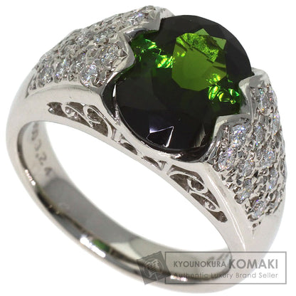 3.24ct Shunichi Tamura Green Tourmaline Diamond Ring Platinum PT900 10.7g　Ladies
