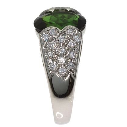 3.24ct Shunichi Tamura Green Tourmaline Diamond Ring Platinum PT900 10.7g　Ladies