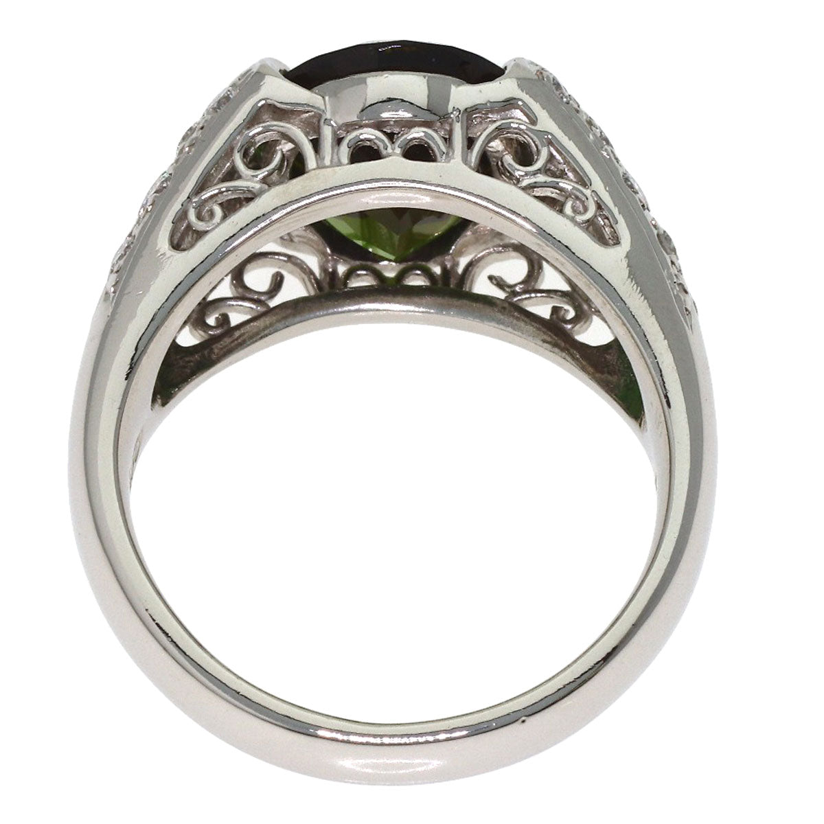 3.24ct Shunichi Tamura Green Tourmaline Diamond Ring Platinum PT900 10.7g　Ladies