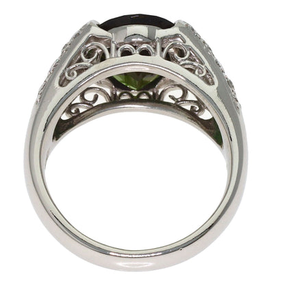 3.24ct Shunichi Tamura Green Tourmaline Diamond Ring Platinum PT900 10.7g　Ladies