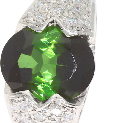 3.24ct Shunichi Tamura Green Tourmaline Diamond Ring Platinum PT900 10.7g　Ladies
