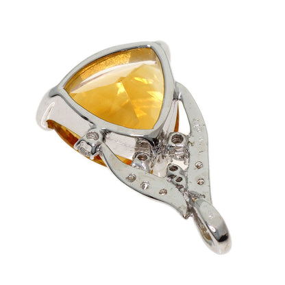 4.67ct Citrin Diamond Pendant top K18 White Gold 3.7g　Ladies