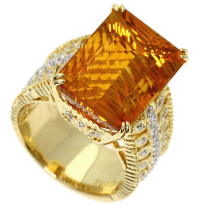 11.56ct Citrin Diamond Ring K18 Yellow Gold 13.7g　Ladies