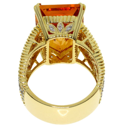 11.56ct Citrin Diamond Ring K18 Yellow Gold 13.7g　Ladies