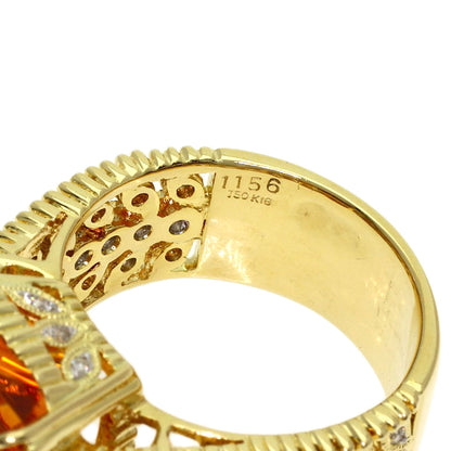 11.56ct Citrin Diamond Ring K18 Yellow Gold 13.7g　Ladies