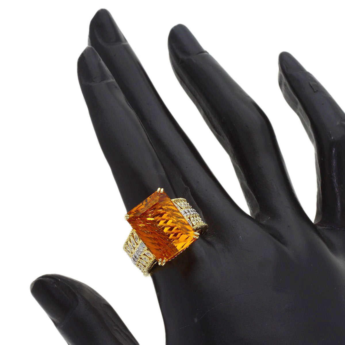 11.56ct Citrin Diamond Ring K18 Yellow Gold 13.7g　Ladies
