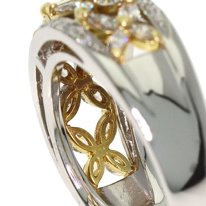 0.522ct Yellow Diamond Diamond Ring Platinum PT900 18K Yellow Gold 8.2g　Ladies