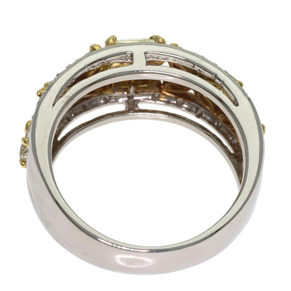 0.522ct Yellow Diamond Diamond Ring Platinum PT900 18K Yellow Gold 8.2g　Ladies