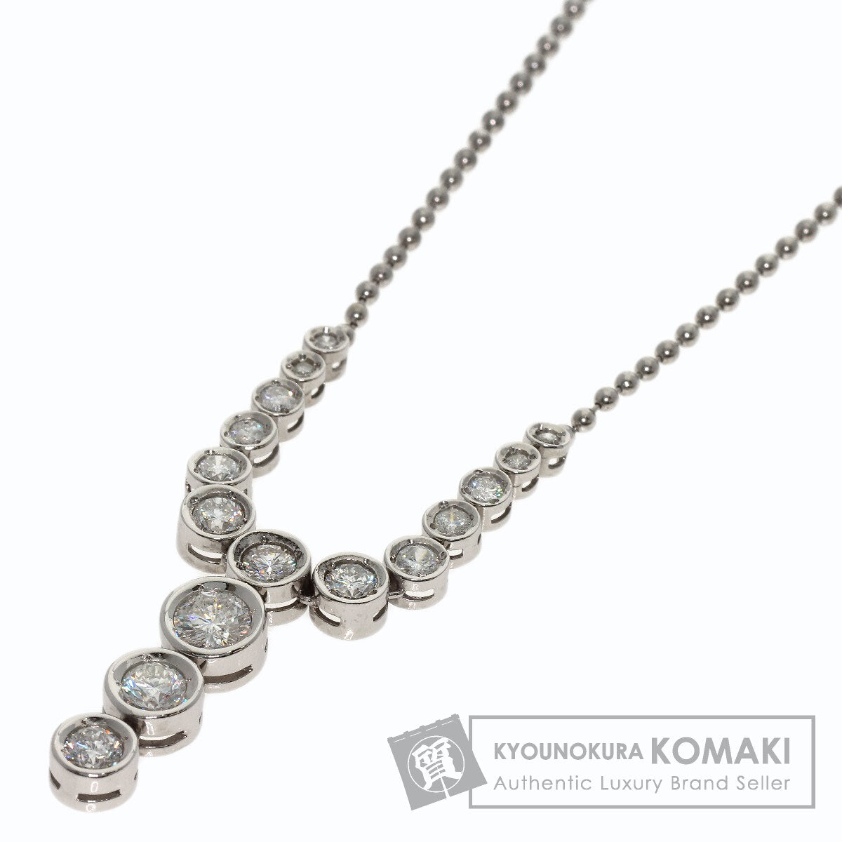 2ct Diamond Necklace Platinum PT900 PT850 13.84g　Ladies