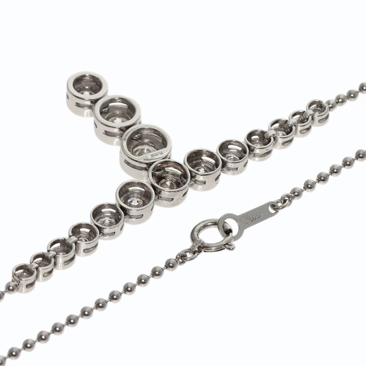 2ct Diamond Necklace Platinum PT900 PT850 13.84g　Ladies