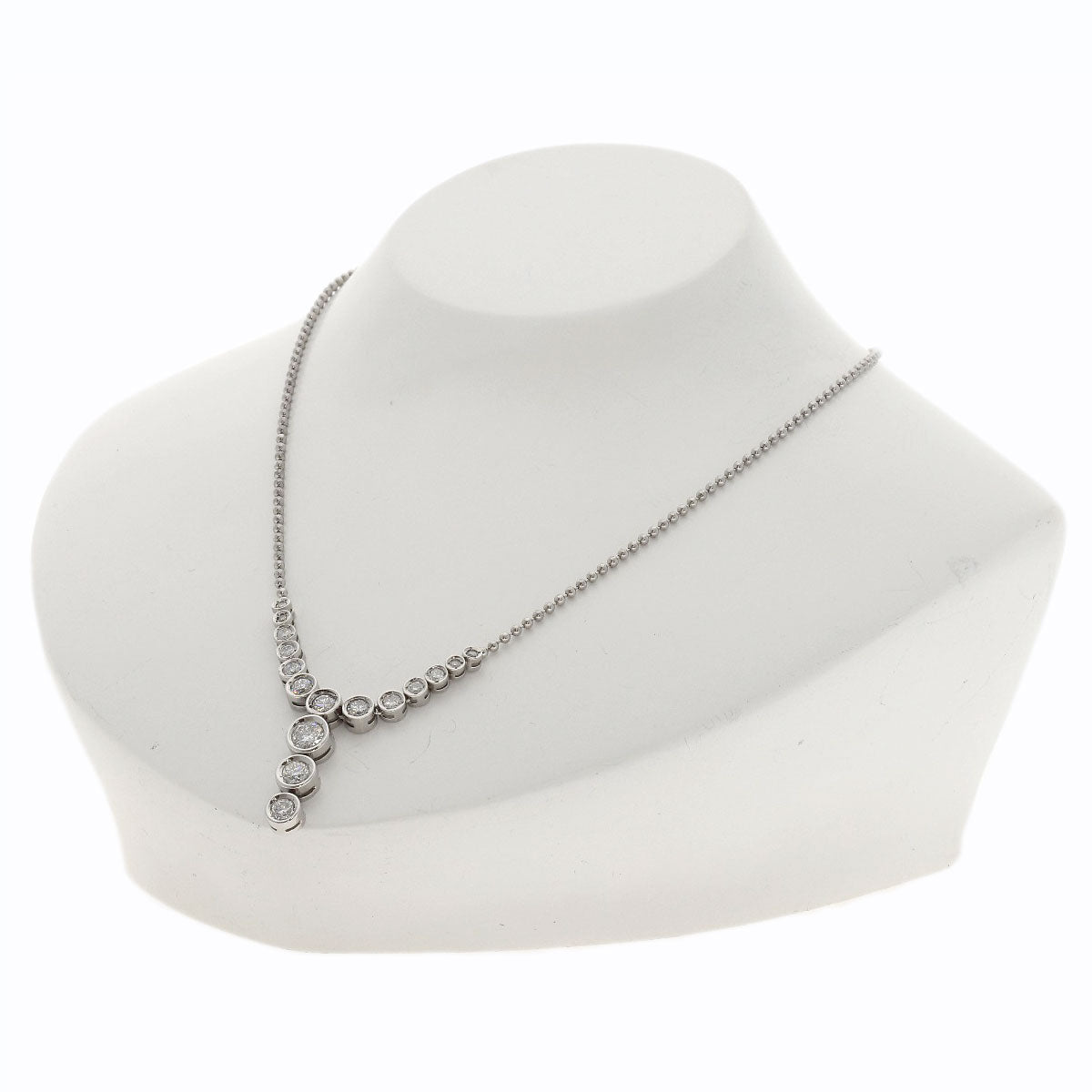 2ct Diamond Necklace Platinum PT900 PT850 13.84g　Ladies