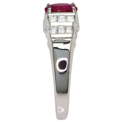 1.3ct Ruby Diamond Ring Platinum PT900 11.01g　Ladies