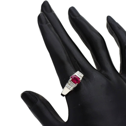 1.3ct Ruby Diamond Ring Platinum PT900 11.01g　Ladies