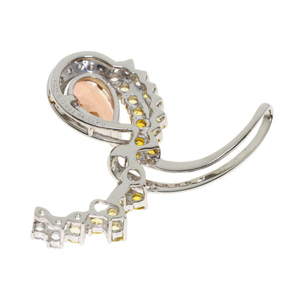3.29ct Imperial Topaz Sapphire Diamond Pendant top Platinum PT900 10.2g　Ladies