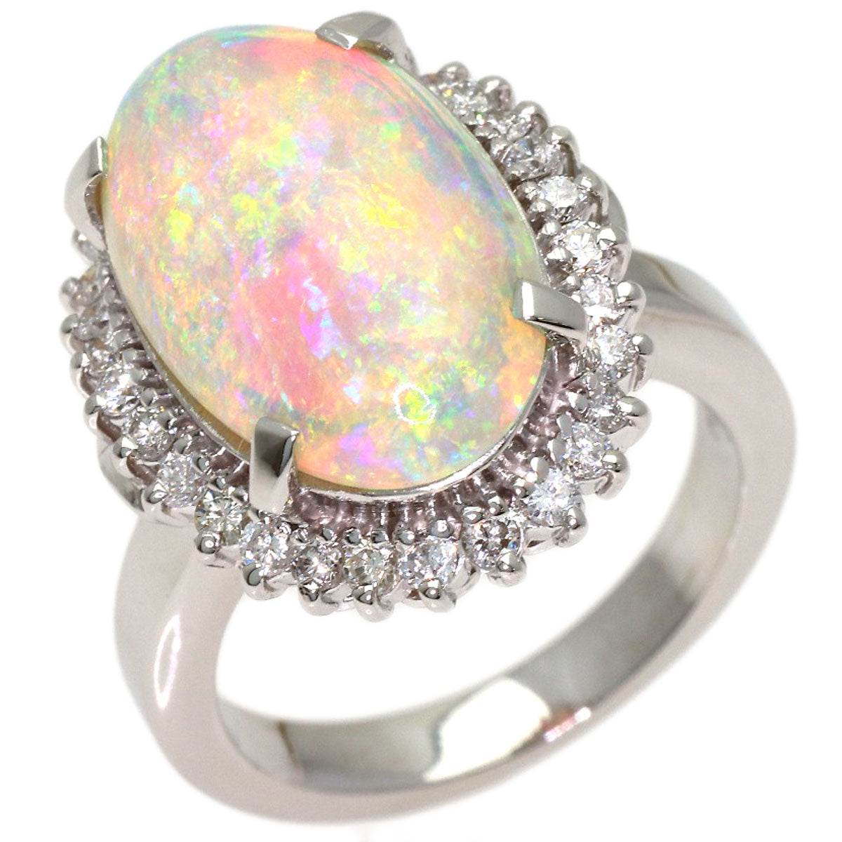 4.11ct Opal Diamond Ring Platinum PT900 12.2g　Ladies