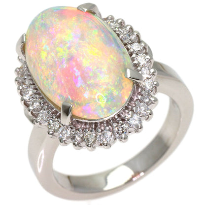 4.11ct Opal Diamond Ring Platinum PT900 12.2g　Ladies
