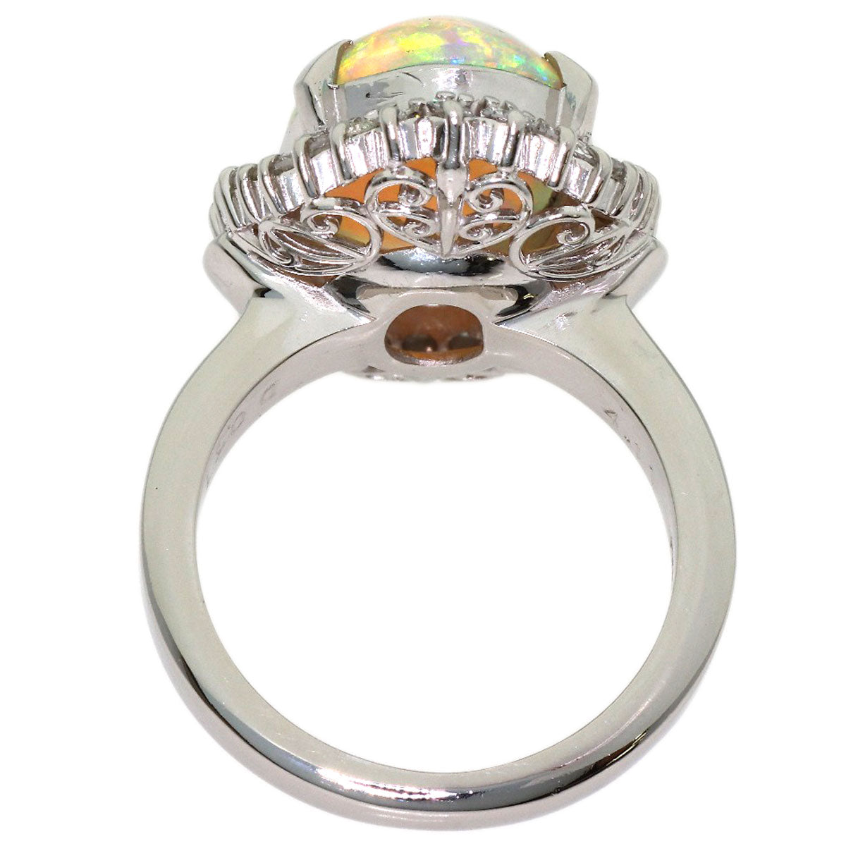 4.11ct Opal Diamond Ring Platinum PT900 12.2g　Ladies