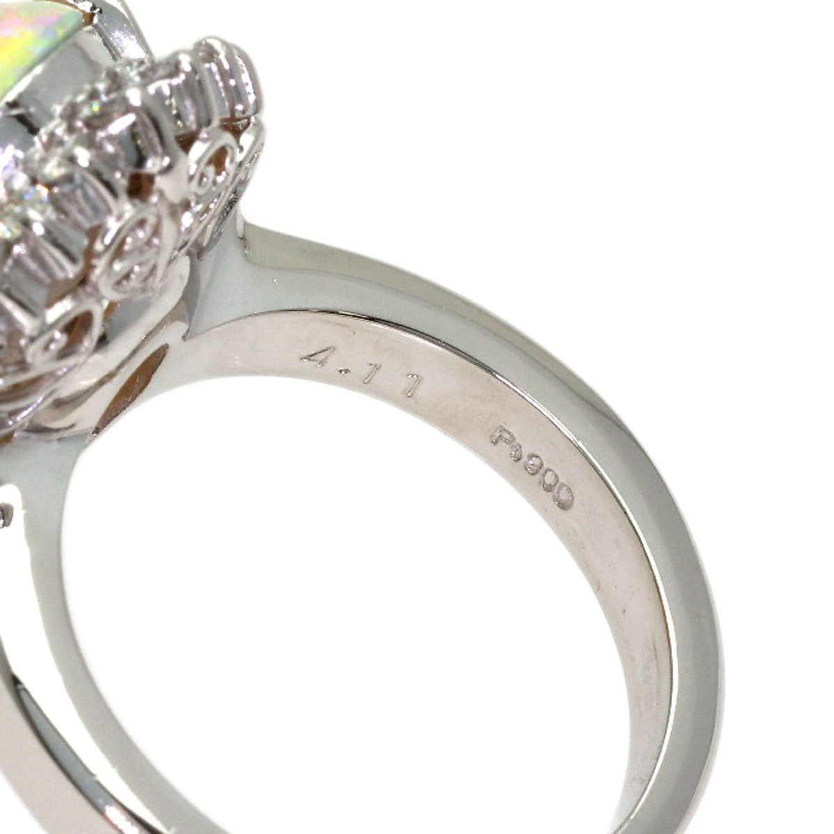 4.11ct Opal Diamond Ring Platinum PT900 12.2g　Ladies