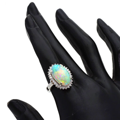 4.11ct Opal Diamond Ring Platinum PT900 12.2g　Ladies