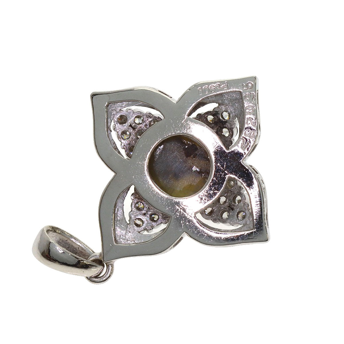 2.82ct Chrysoberyl Cat's Eue Diamond Pendant top Platinum PT900 6.9g　Ladies