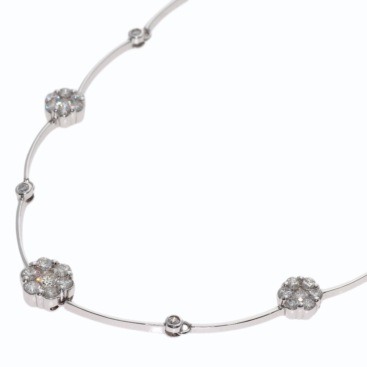2ct Diamond Necklace K18 White Gold 15g　Ladies