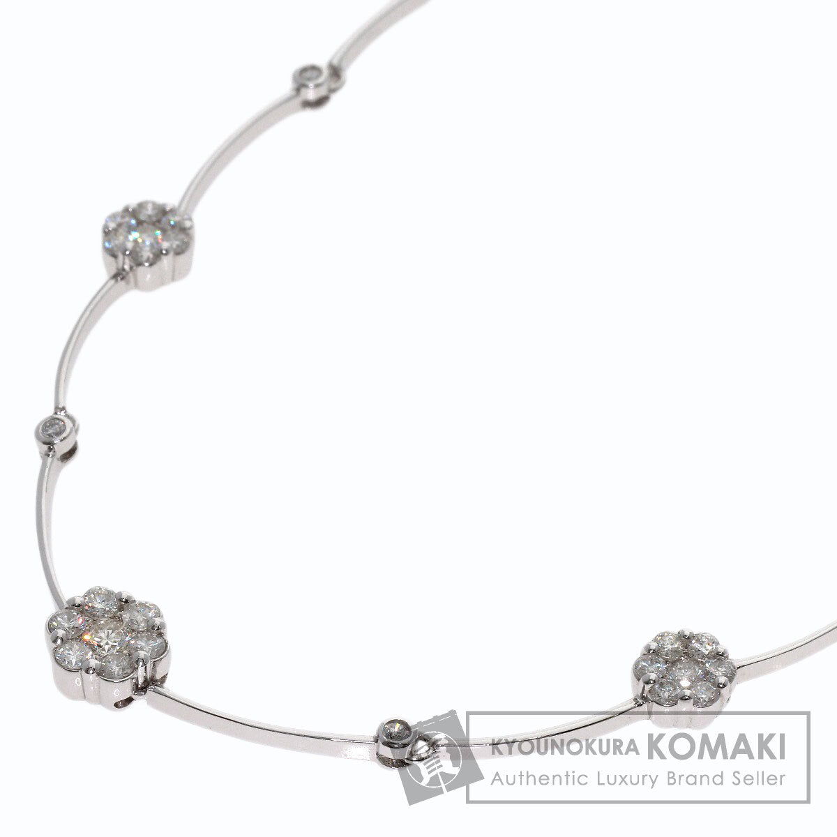 2ct Diamond Necklace K18 White Gold 15g　Ladies