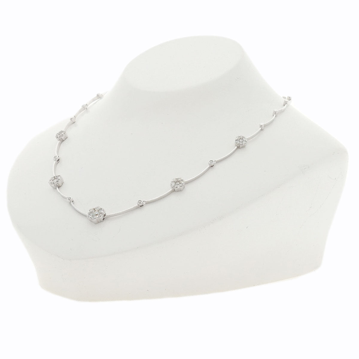 2ct Diamond Necklace K18 White Gold 15g　Ladies